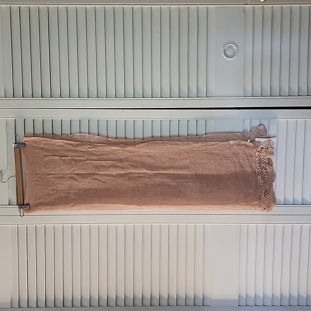 100% linen/flax pink shawl
